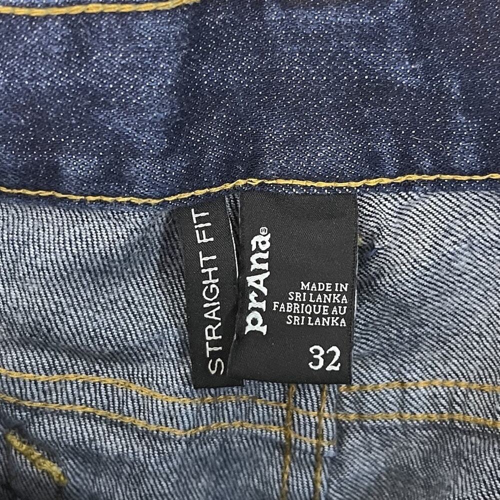 PrAna Men’s Feener Jean Size 32x34 Straight Fit Stretch Organic Cotton Dark Wash - Picture 4 of 5